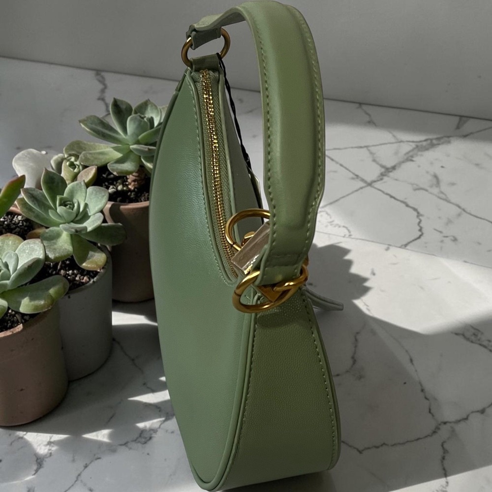 Steve Madden Bsammie Women's Olive Green Shoulder Bag Crescent Lock NWT - Picture 6 of 10